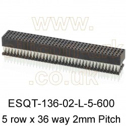 Socket Strip 36-way x  5-row (ESQT-136-02-L-5-600) - Samtec