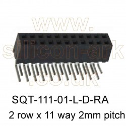 Socket Strip 11-way x 2 row 2mm pitch (SQT-111-01-L-D-RA) - Samtec