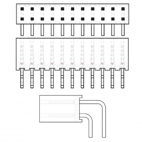 Socket Strip 11-way x 2 row 2mm pitch (SQT-111-01-L-D-RA) - Samtec