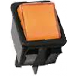 Cherry WR series DPST Power Rocker switch illuminated -- orange