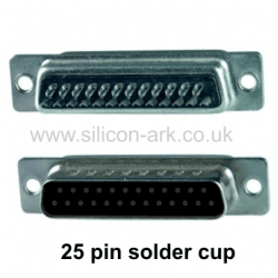 D-Sub 25-way female connector with solder cup contacts - RS Components