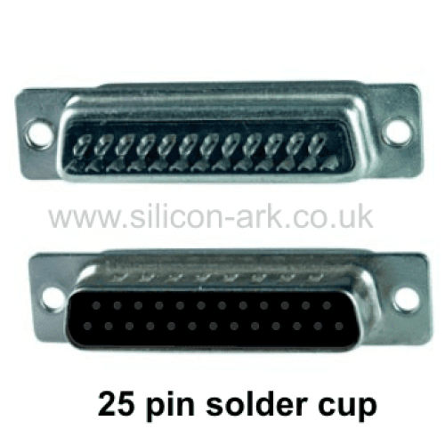 D-Sub 25-way female connector with solder cup contacts - RS Components