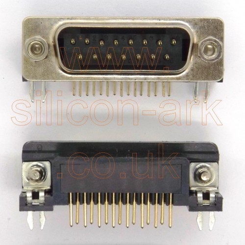 D-Sub 15-way Male 90 degree PCB plug - TruConnect