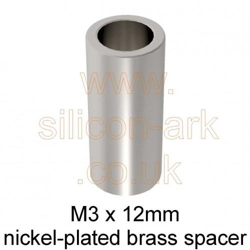 M3 x 12mm through brass spacer (10 Pack)