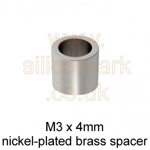 M3 x 4mm through brass spacer (10 Pack)