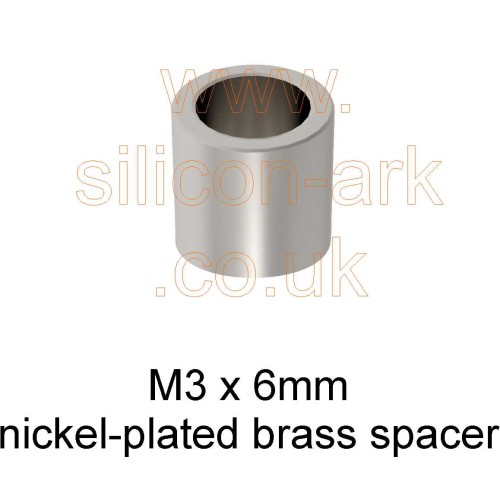 M3 x 6mm through brass spacer (10 Pack) - RS