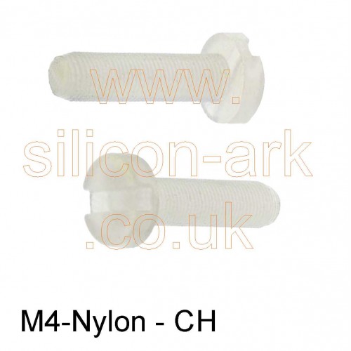 M4 x 12 nylon cheese head machine screw - (50 pack)