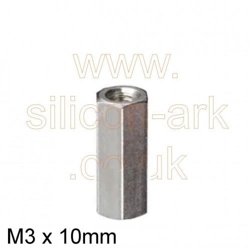 Standoff Steel M3 10 x 5mm AF hex ( 806-6597) - RS