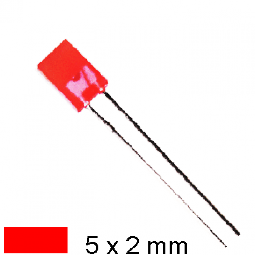 LED - 5 x 2mm rectangular RED - unbranded