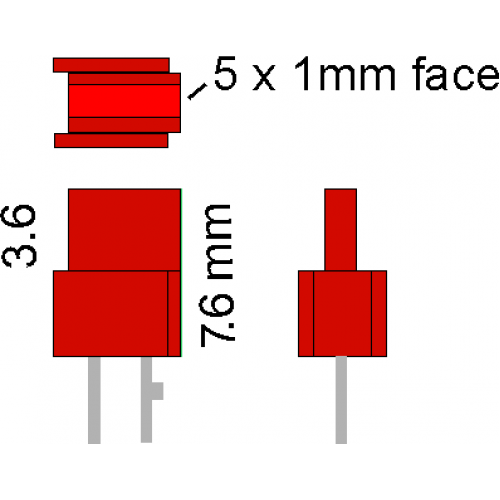 LED 1 x 5mm red stackable