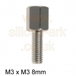 Standoff Brass M3 M/F 8mm (RS221-134) - RS