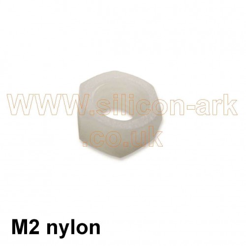 M2 Nylon full nuts - bag of 50 - Farnell