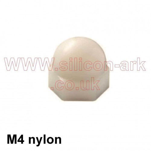 M4  Nylon domed nuts - bag of 50
