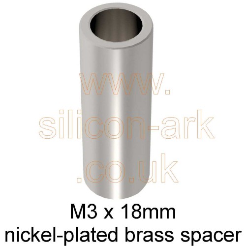 M3 x 18mm through brass spacer (10 Pack)