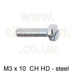 M3 x 10mm CH HD steel machine screw (50 pack)