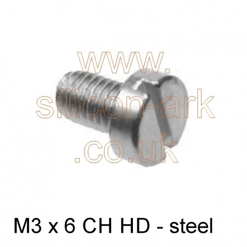 M3 x 6mm CH HD steel machine screw (25 pack)