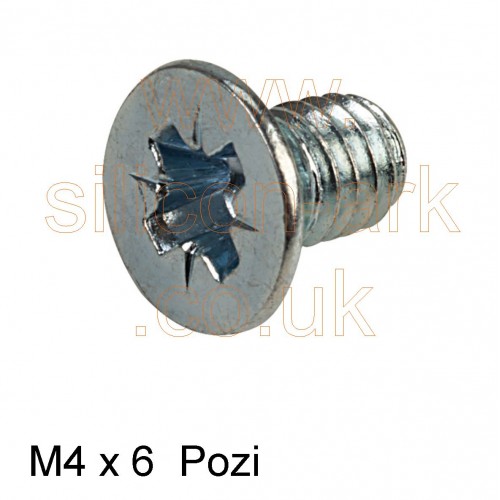 M4 x 6mm pozi csk machine screw ( 50 Pack)