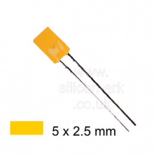 LED - 5 x 2.5mm rectangular AMBER