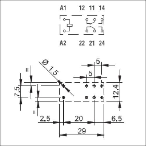 240 Volt 8A DPCO relay (4052-8240) - Finder
