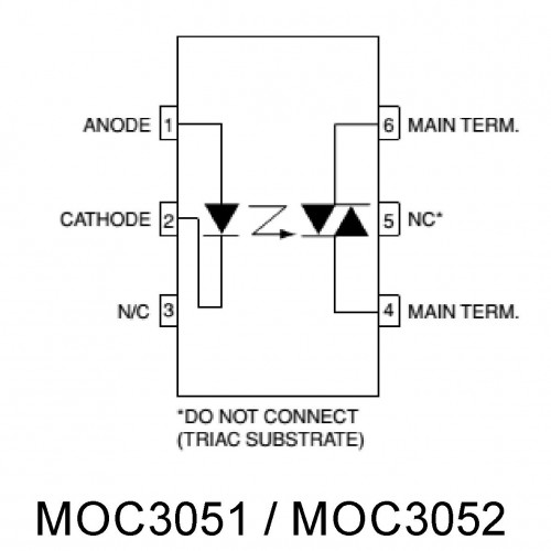 MOC3052 triac driver optoisolator - Fairchild