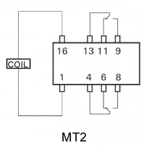 5 Volt dc 2A DPDT PCB relay (MT2C93401) - TI Connectivity 