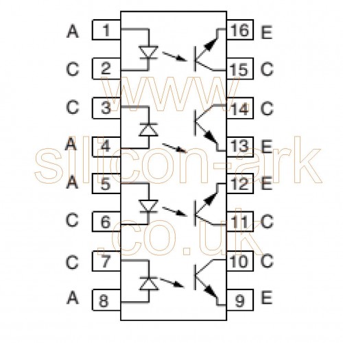 CNY74-4H quad optocoupler - Vishay