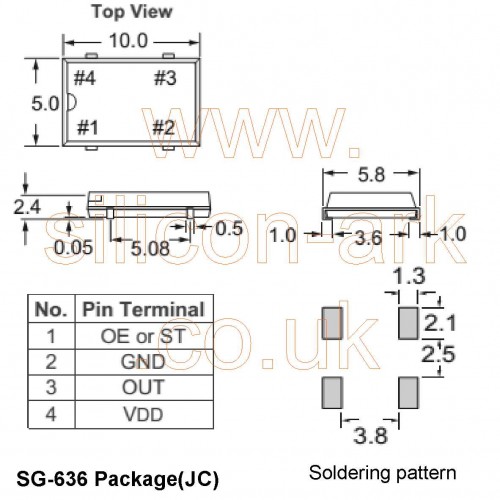 Crystal Oscillator 32.000MHz (SG-636P) - Seiko Epson