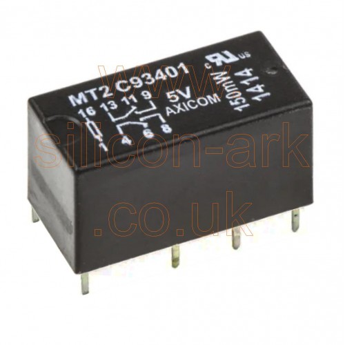 5 Volt dc 2A DPDT PCB relay (MT2C93401) - TI Connectivity 