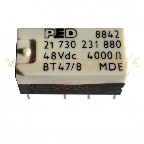 48V DC  DPDT PCB relay  (BT47/8)  - PED
