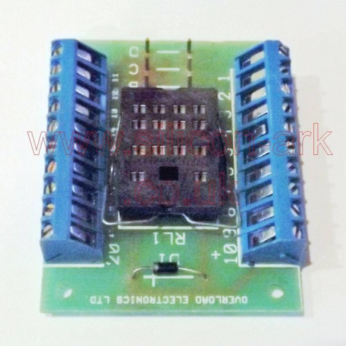 Relay base breakout board for 4 pole ac-dc relay