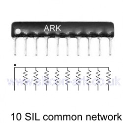 10K Ohm  9 resistor common rail  network  (010103) - Eurohm