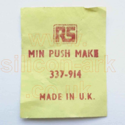 Miniature momentary SPST push button switch (RS337-914) - RS Components